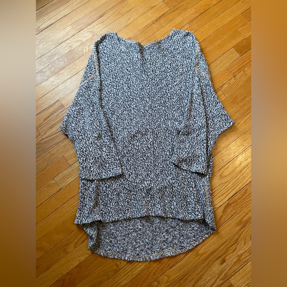 American apparel white and black peppered oversize sweater